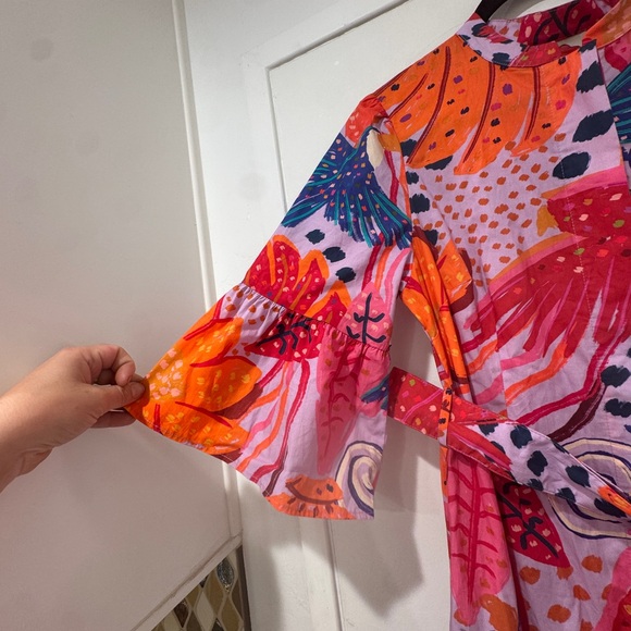 PERFECT FARM Rio Lilac Colorful Party Midi Dress - Picture 10 of 17